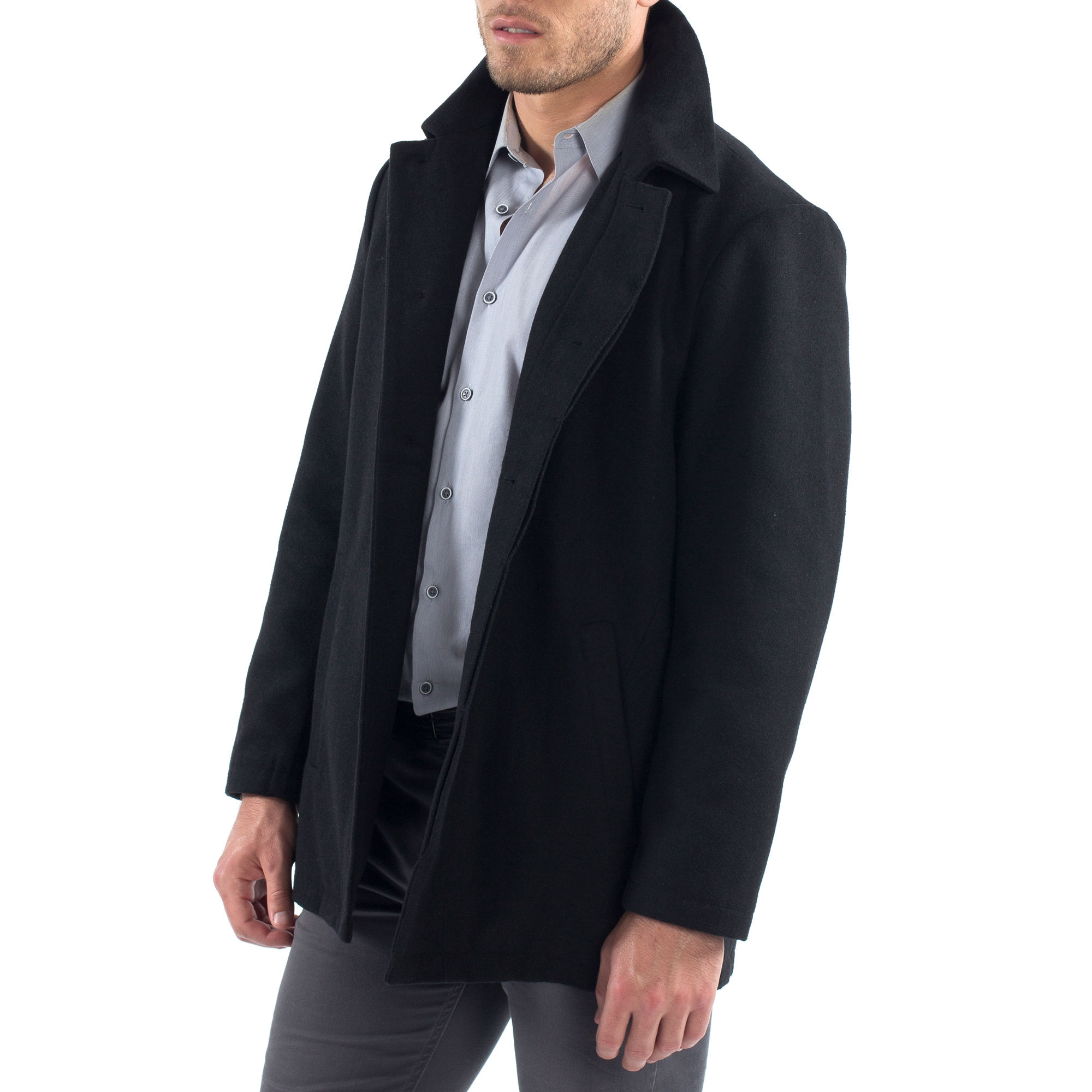 Alpine Swiss Vance Mens Jacket Wool Blend Button Up Coat Dress Car Coat